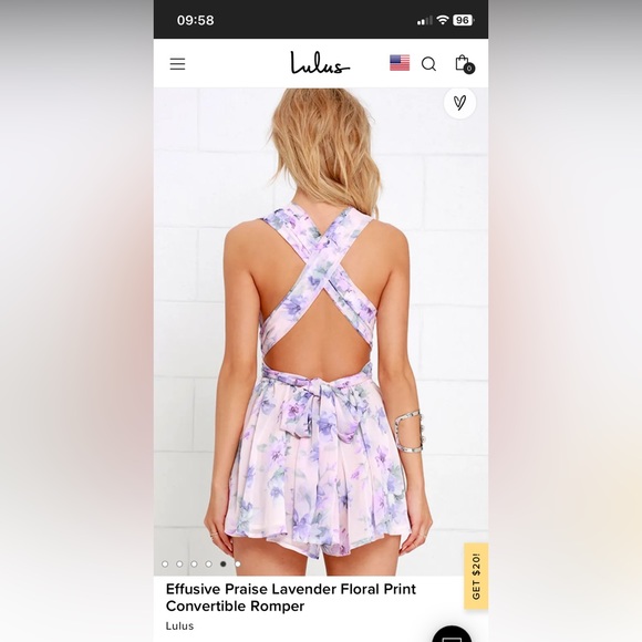 Lulus floral lavender romper - Picture 5 of 8